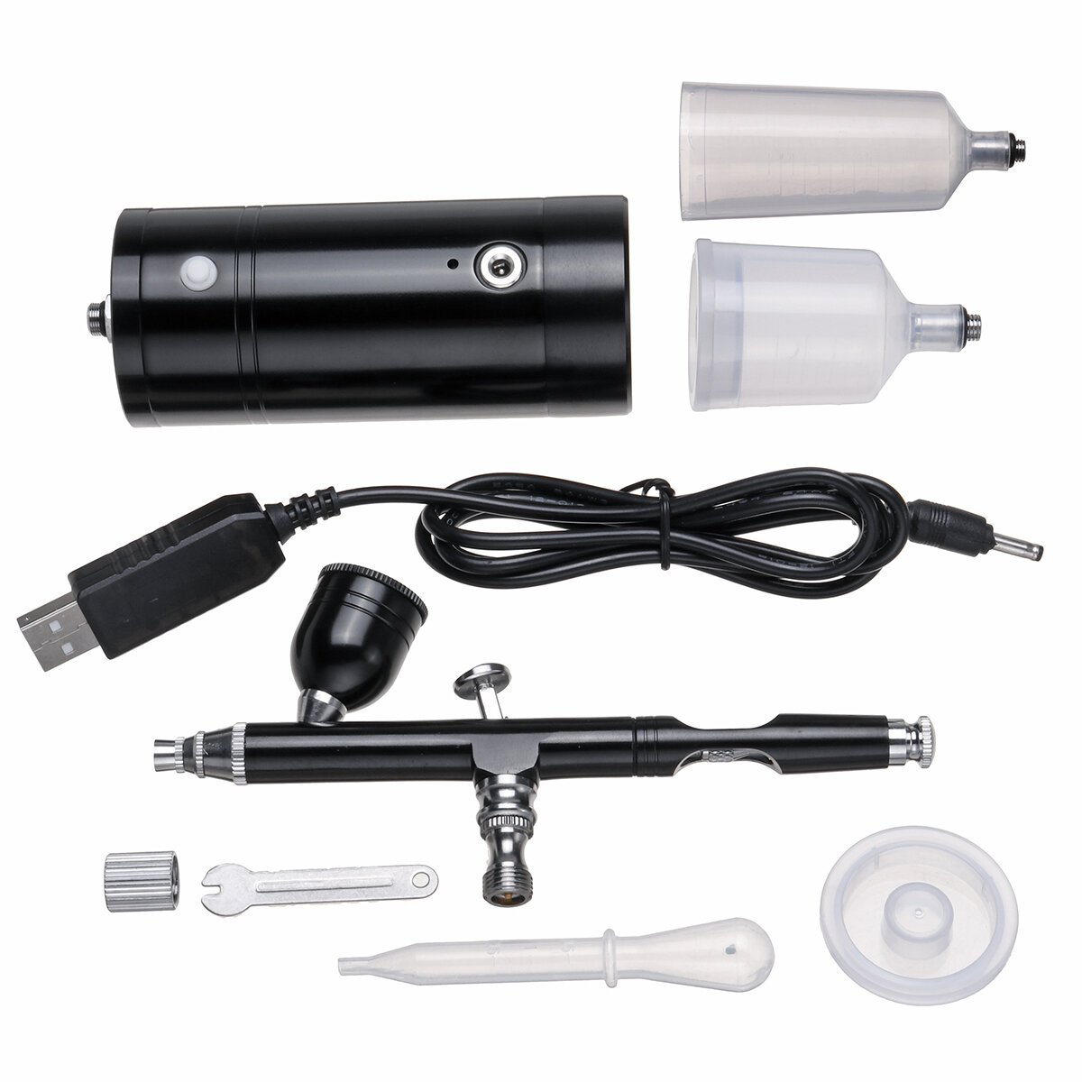 Black Portable Rechargeable Mini Electric Small Airbrush Air Pump Set Marker Pen Atmospheric Pressure Model Spray Paint