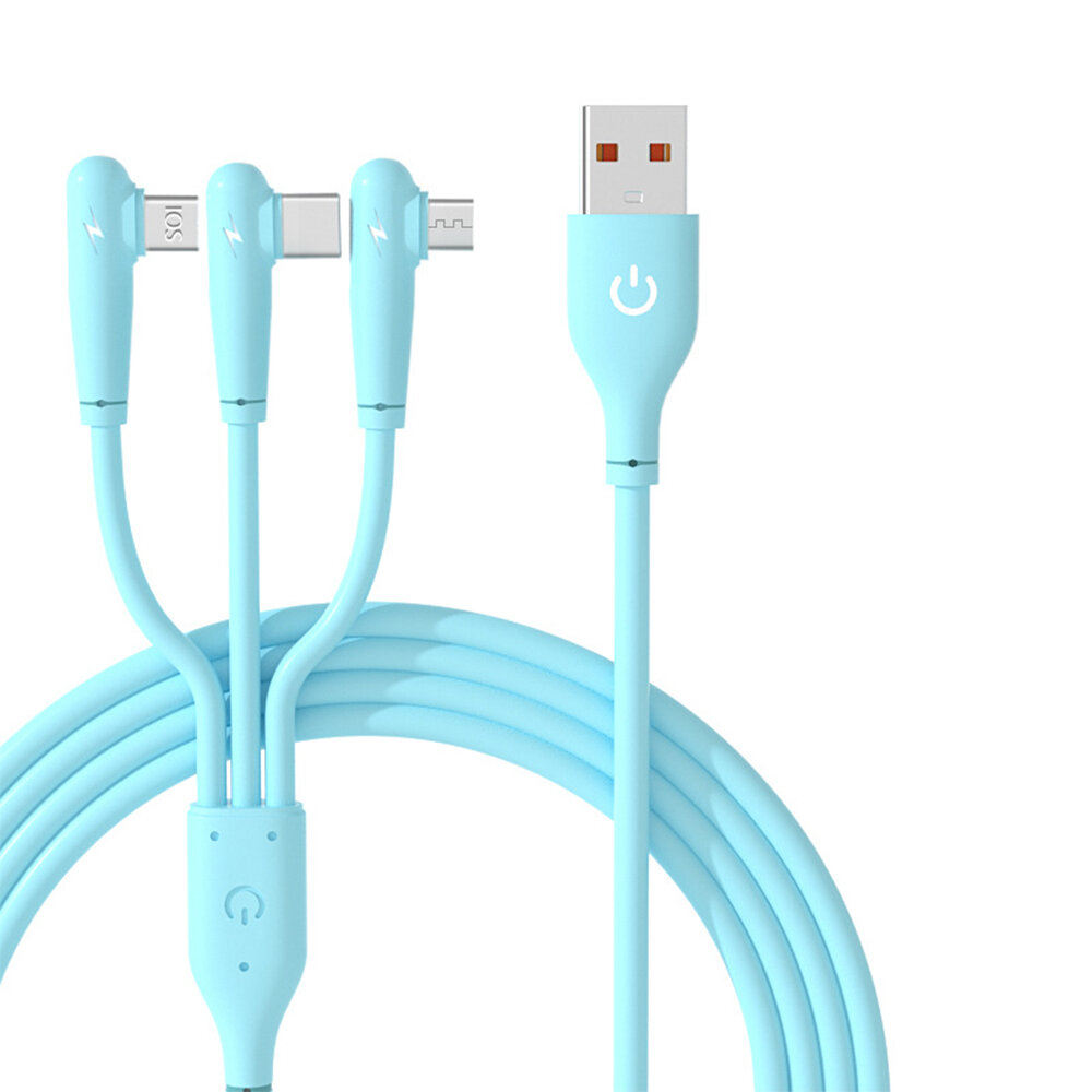 

66W USB-A to iP/Type-C/Micro USB Cable Fast Charging Data Transmission Tinned Copper Core Line 1.2M/1.8M Long for iPhone
