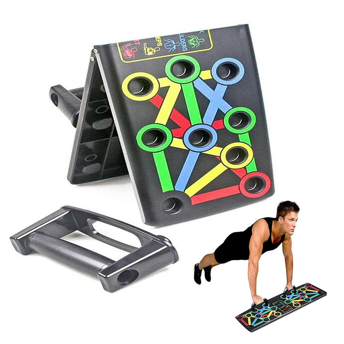 14 in 1 Foldable Muscle Board with Resistance Band, Details about   JOYXEON Push Up Board 