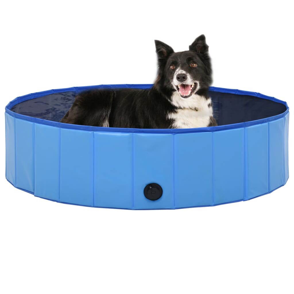 [EU Direct] vidaxl 170826 Foldable Dog Swimming Pool Blue 120x30 cm PVC Puppy Bath Collapsible Bathing for Cats Playing