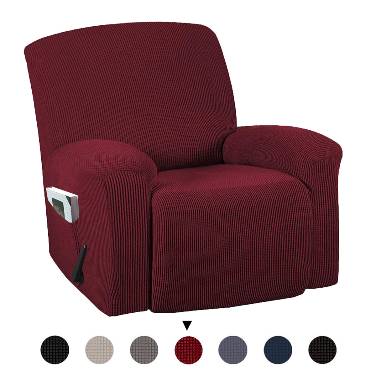 كرسي كرسي يغطي قابل للغسل غطاء أريكة قابلة للتمدد مع جيب واقي أثاث غير قابل للانزلاق الصلبة اللون لوازم كرسي بذراعين