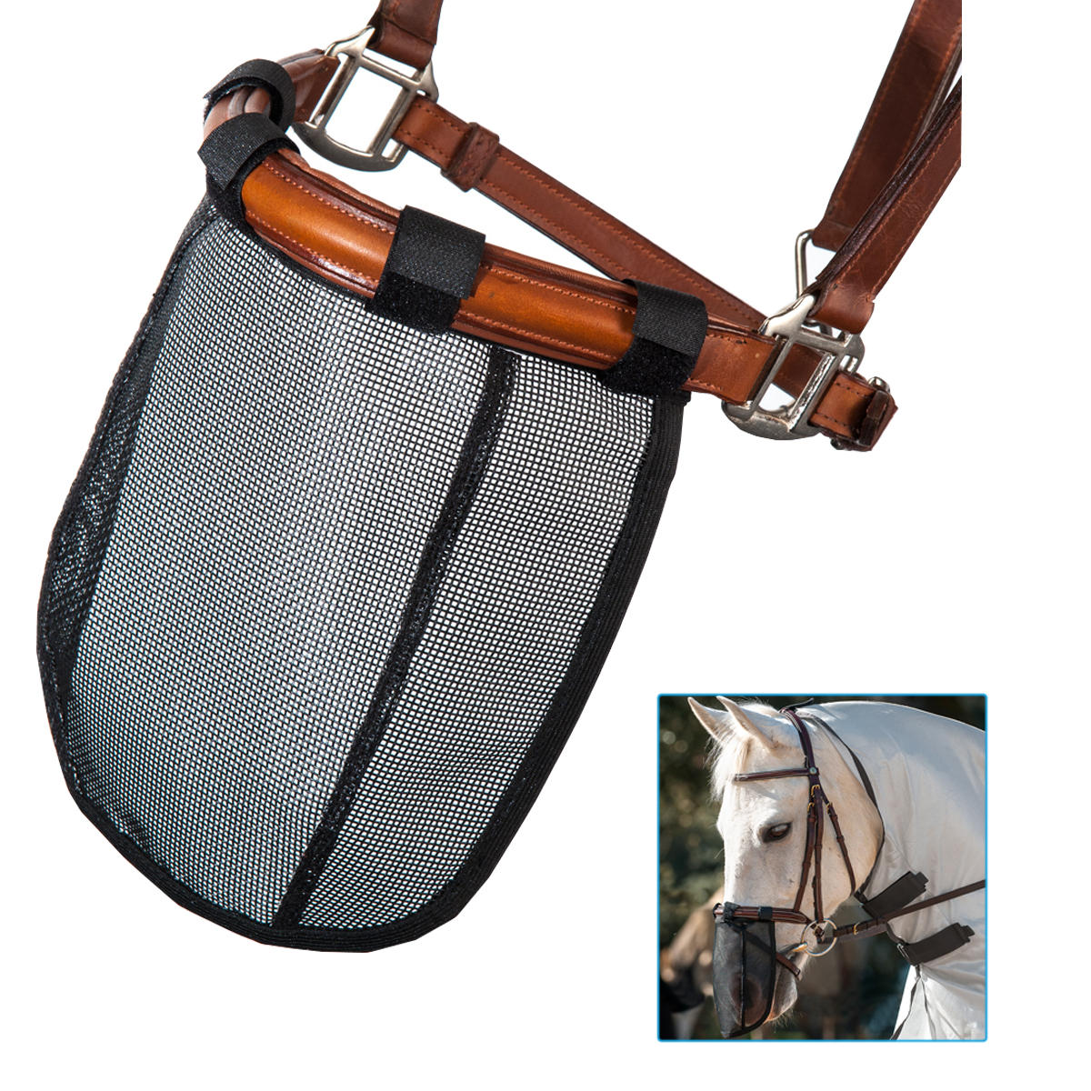 Sharplace Breathable Horse Mesh Fly Mask Nose Protection from Insects Mosquitoes Flies