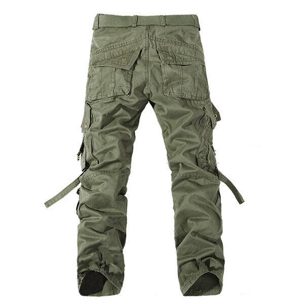 Mens Cargo Pants Multi Pockets Casual Cotton Pants Work Overalls - US$38.59