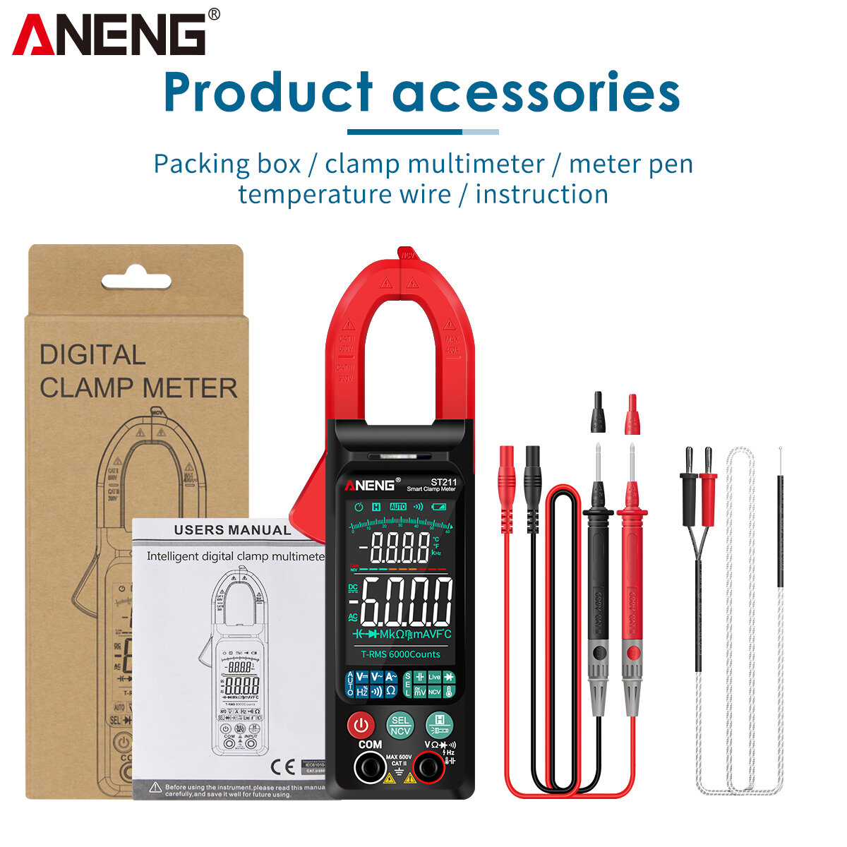 best price,aneng,st211,digital,clamp,on,multimeter,discount