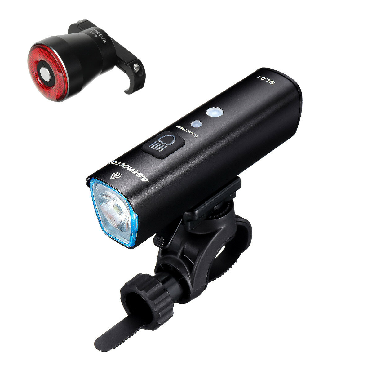 Astrolux® Fietsverlichtingsset met SL01 1000lm Smart Vibration Sensing Koplamp Voorlamp en SM10 Smart Brake Sensing Fietsachterlicht