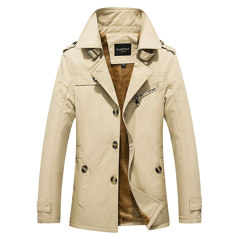 Thick warm slim stylish mid long fall winter trench coats Sale ...