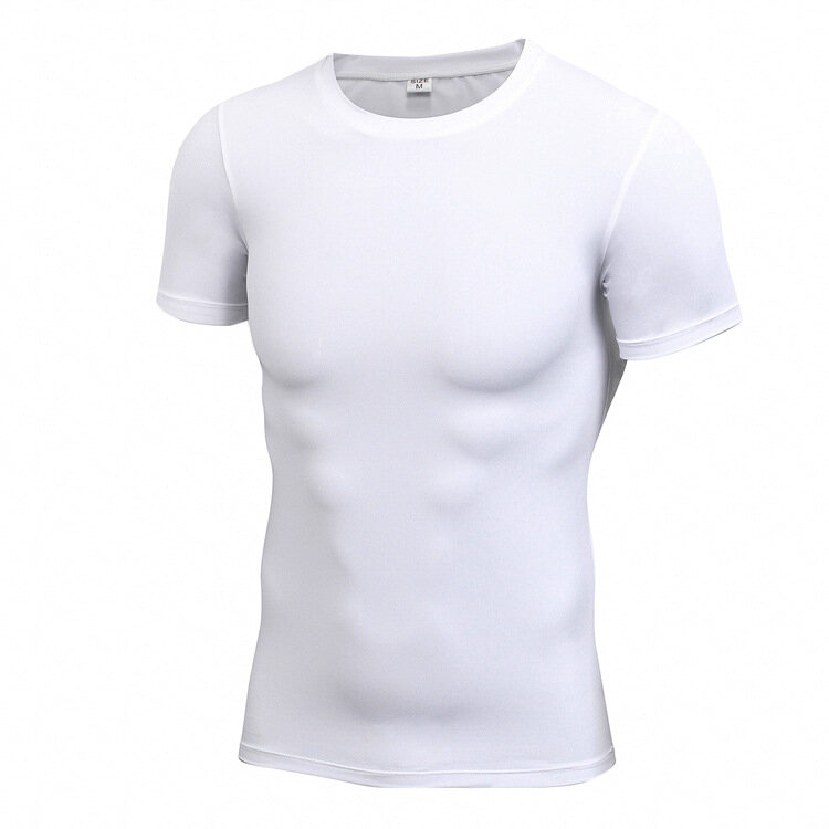 Esporte de secagem rápida quente Camisa Homem correndo Aptidão Camisa de basquete de futebol apertado Rashgard Academia Demix Sportswear Compress T-shirt