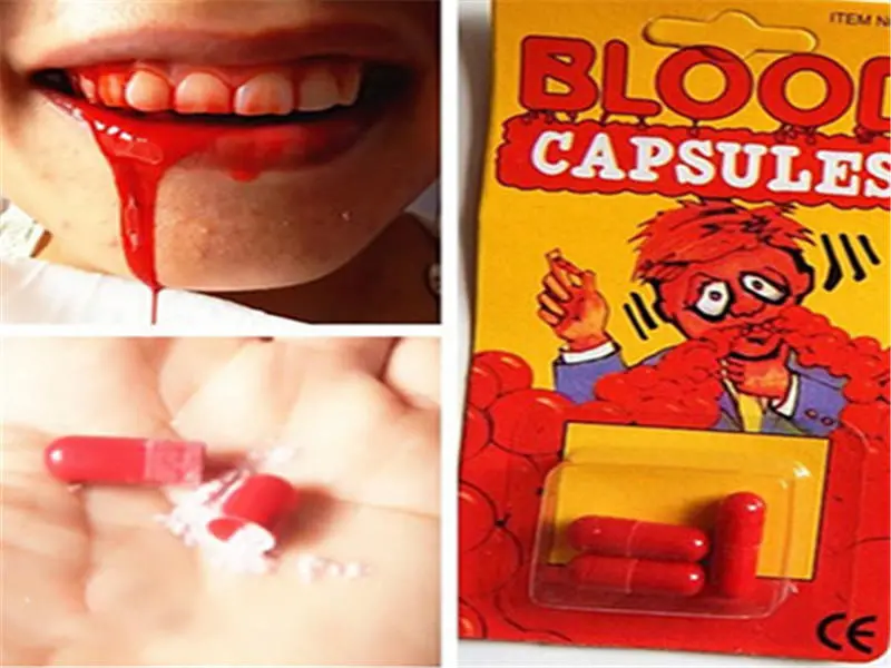 Realistic blood capsules toys magic tricks halloween horrific prop gadget fun for friends family