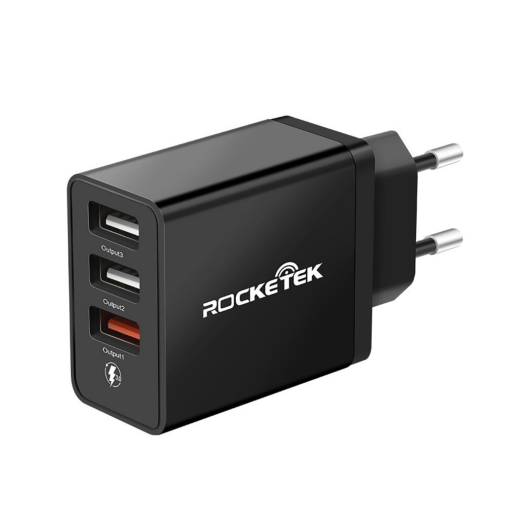 

Rocketek 3 порта 30 Вт QC3.0 2.4A QC Быстрая зарядка USB-зарядное устройство Адаптер питания для планшета Samsung Huawei