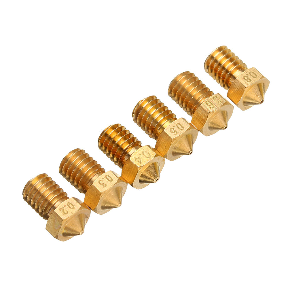 TRONXY® V6 0.2/0.3/0.4/0.5/0.6/0.8mm M6 Thread Brass Extruder Nozzle For 3D Printer Parts