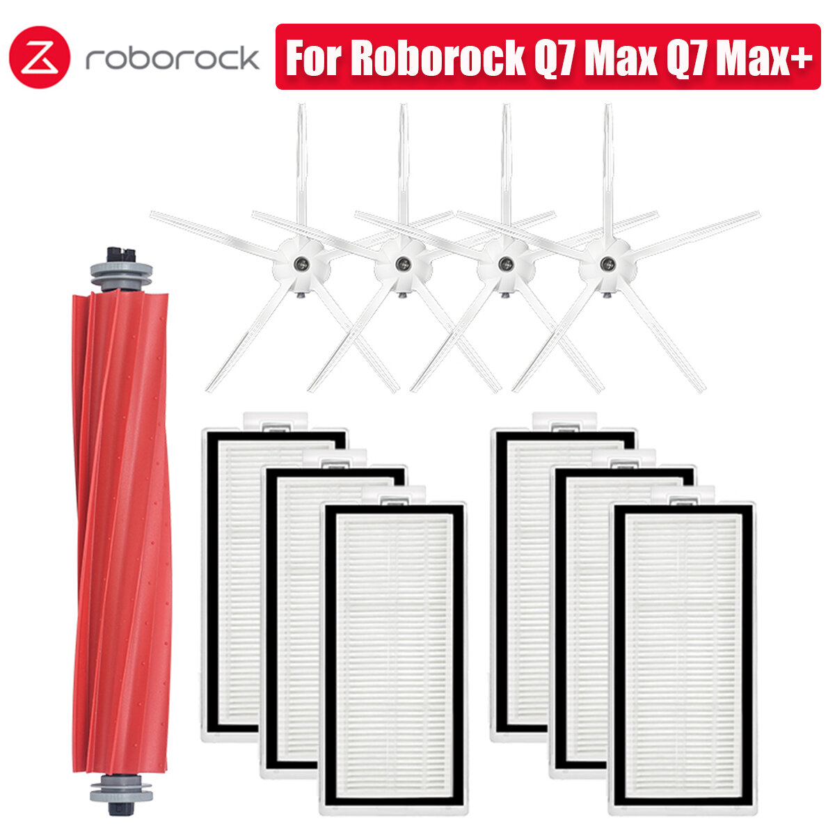 11/17pcs Replacements for Roborock Q7 MAX Q7 MAX+ Main Brush Side Brush HEAP Filters Mop Dust Bag