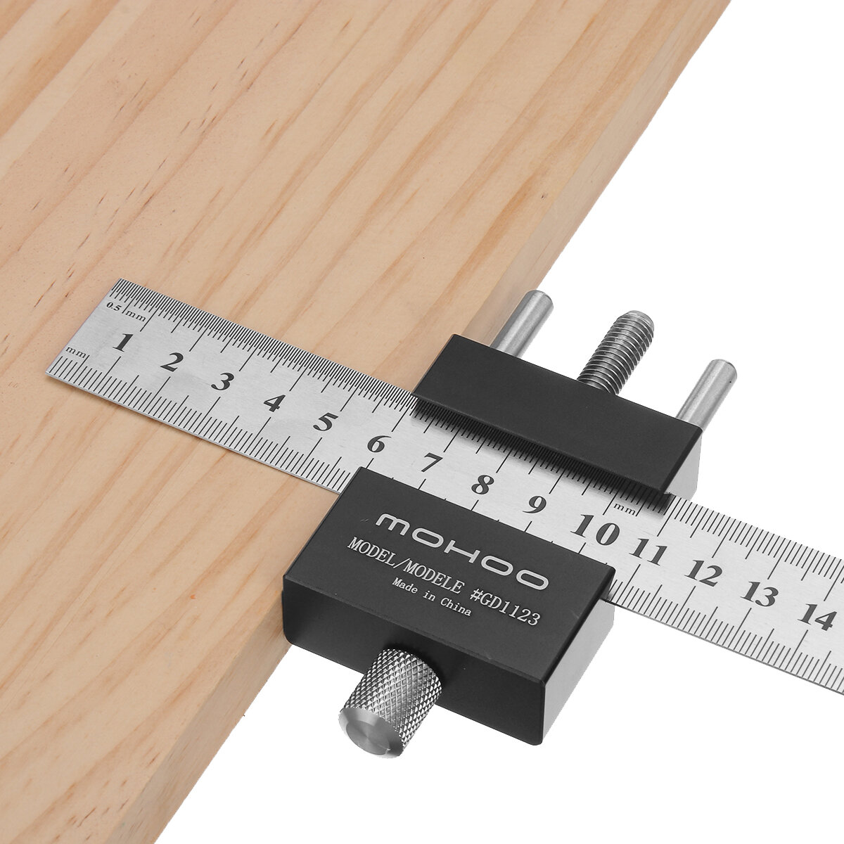 

Mohoo Steel Ruler Positioning Block Angle Scriber Line Marking Gauge for Ruler Locator Carpentry Scriber Measuring Woodw