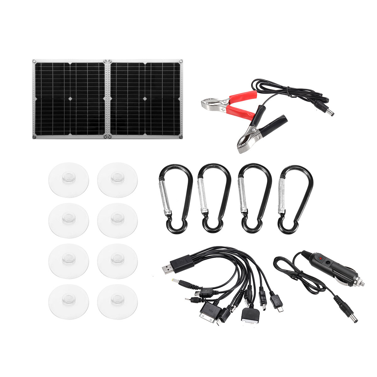

18V Mono Solar Panel Single USB 12V/5V DC Monocrystalline Flexible Solar Charger For 60W System Car RV Boat Battery Char