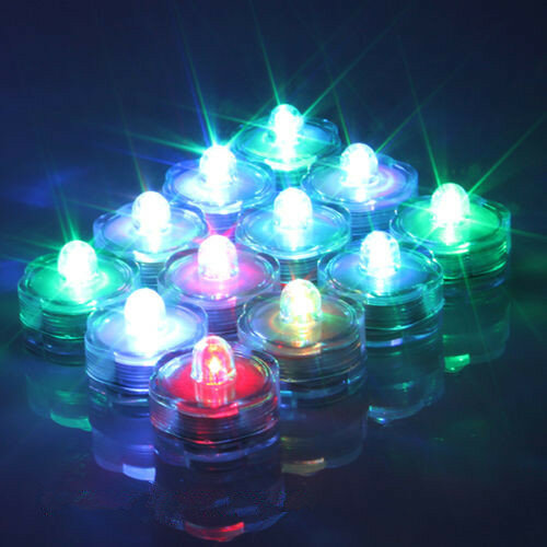 12Pcs Waterproof Flameless Electronic Colorful Wedding Chirstmas Decoration Vase Candle Lights