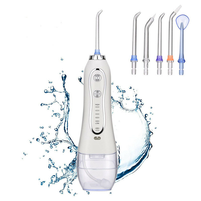 

H2ofloss HF-5 Portable Rechargeable Cordless Water Flosser Dental Oral Irrigator IPX7 Waterproof Water Flossing for Teet