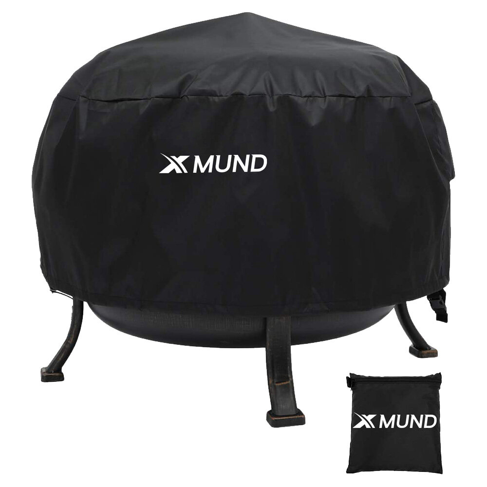 Xmund 26 pouces couvercle de foyer rond BBQ protecteur de cuisinière abri anti-poussière étanche pour Camping en plein air pique-nique poêle