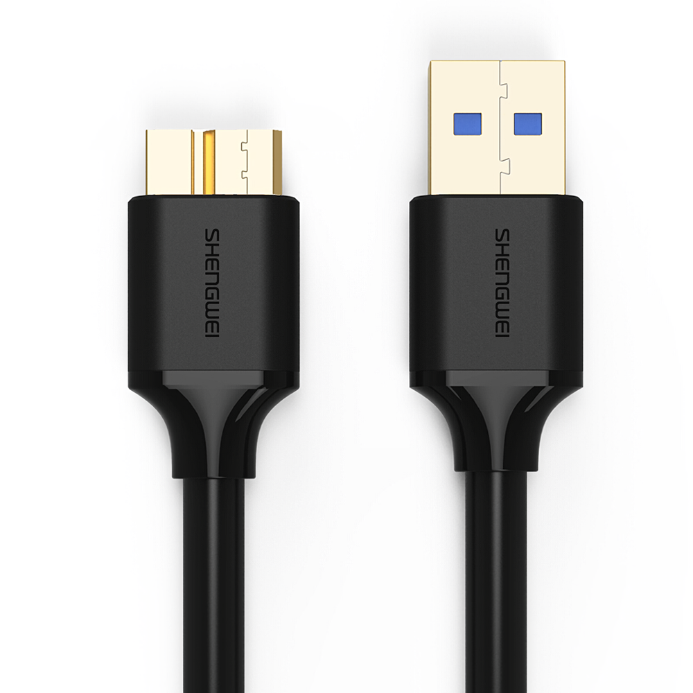 Shengwei 1m Mobile Hard Disk Data Cable USB3.0 High Speed Connection Line for Micro USB3.0 Mobile Ph