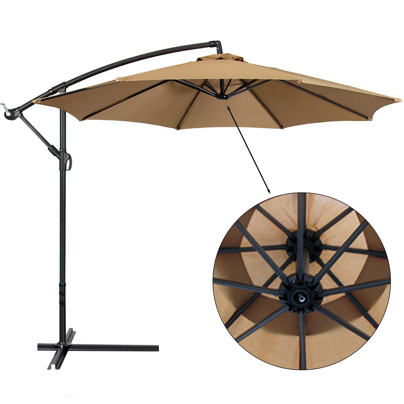 x300cm Şemsiye Su Geçirmez Güneşlik Plaj Şemsiyesi Açık Bahçe Veranda Kamp Şemsiyesi Yedek Kumaşı