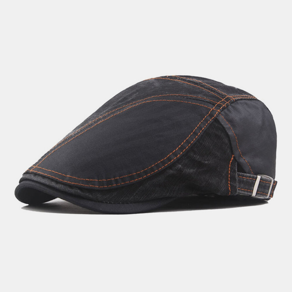 Men Cotton Made-old Casual Brief Sunvisor Contrast Color Forward Hat Beret Hat