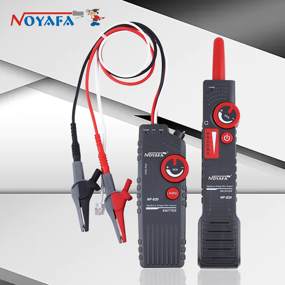 

NOYAFA NF-820 Underground Cable Locator with Alligator Clip Anti-Interference High&Low Voltage Wire Locator Network Wire