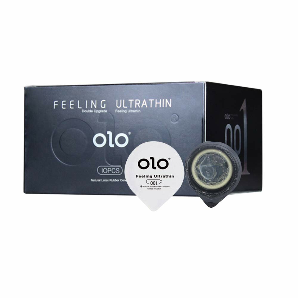 OLO 10Pcs Male Condom Natural Latex Ultra-thin Lubricated Hyaluronic Acid Condoms Toughness For Adult