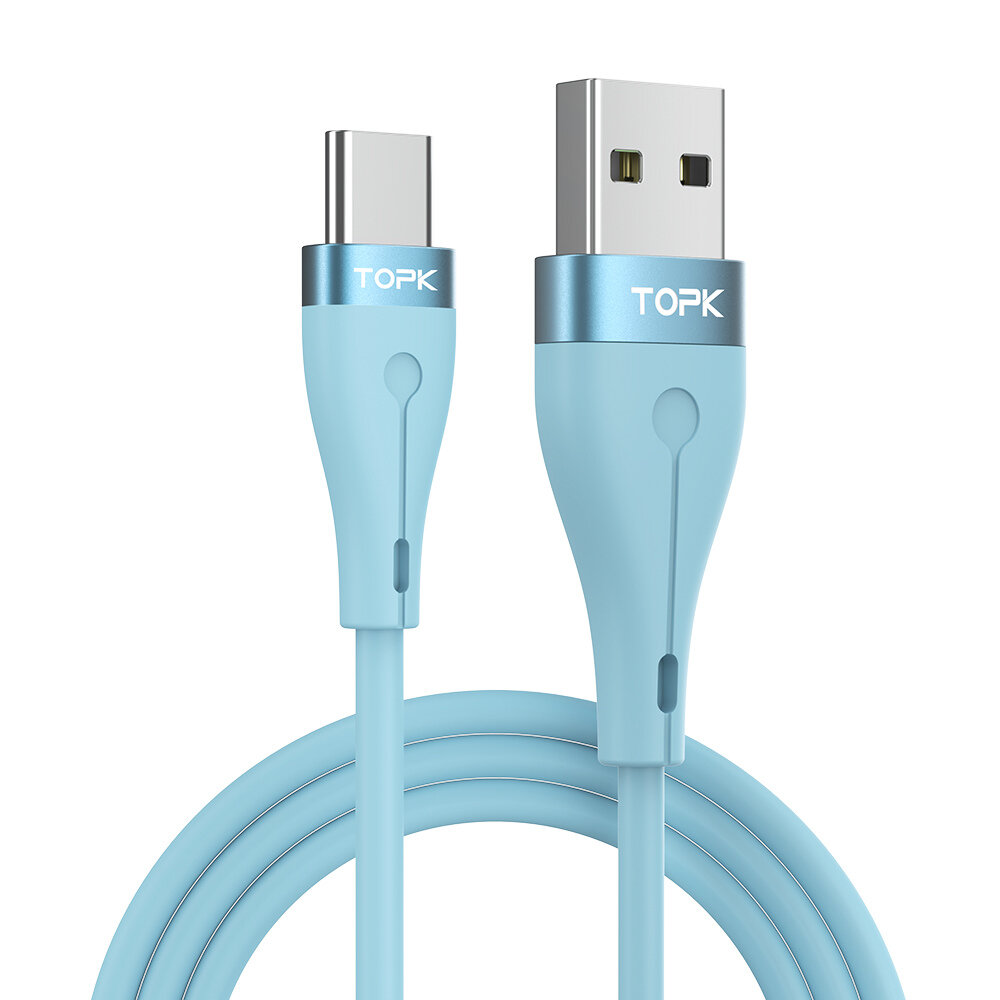 TOPK AN46 3A Type-C Aluminum Alloy Liquid Silicone Fast Charging Data Cable 1.2M for Samsung Galaxy S21 Note S20 ultra H