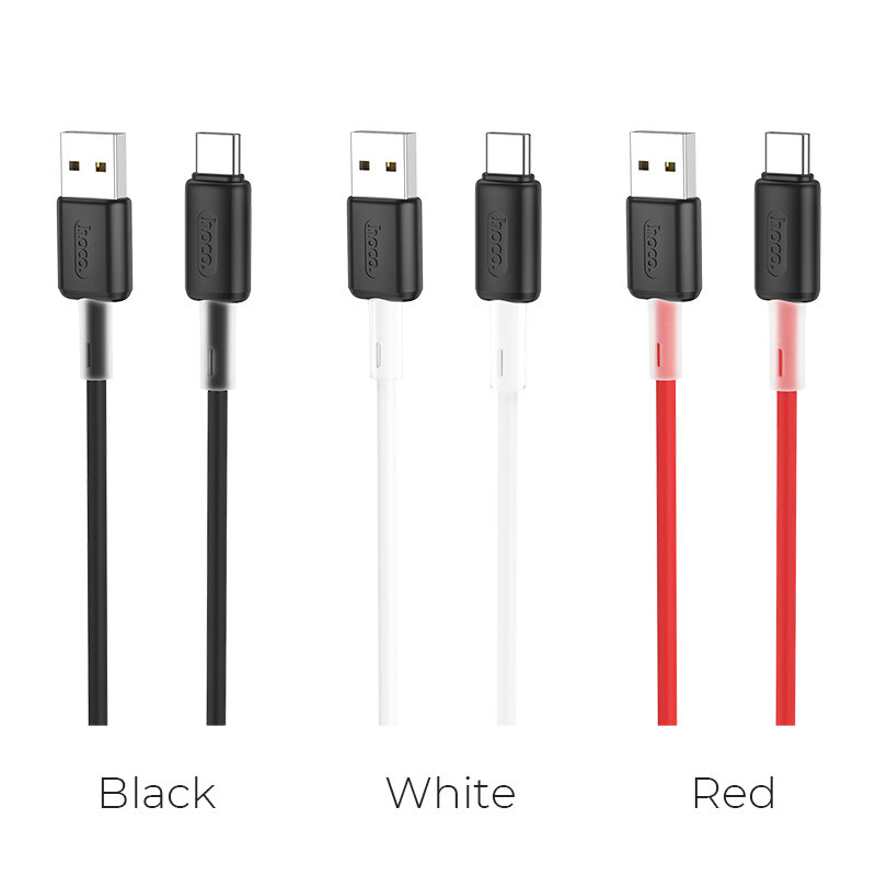 HOCO X48 3A Data Cable USB Type C Fast Charging Silicone Line For Huawei P30 P40 Pro Mi10 Note 9S S20