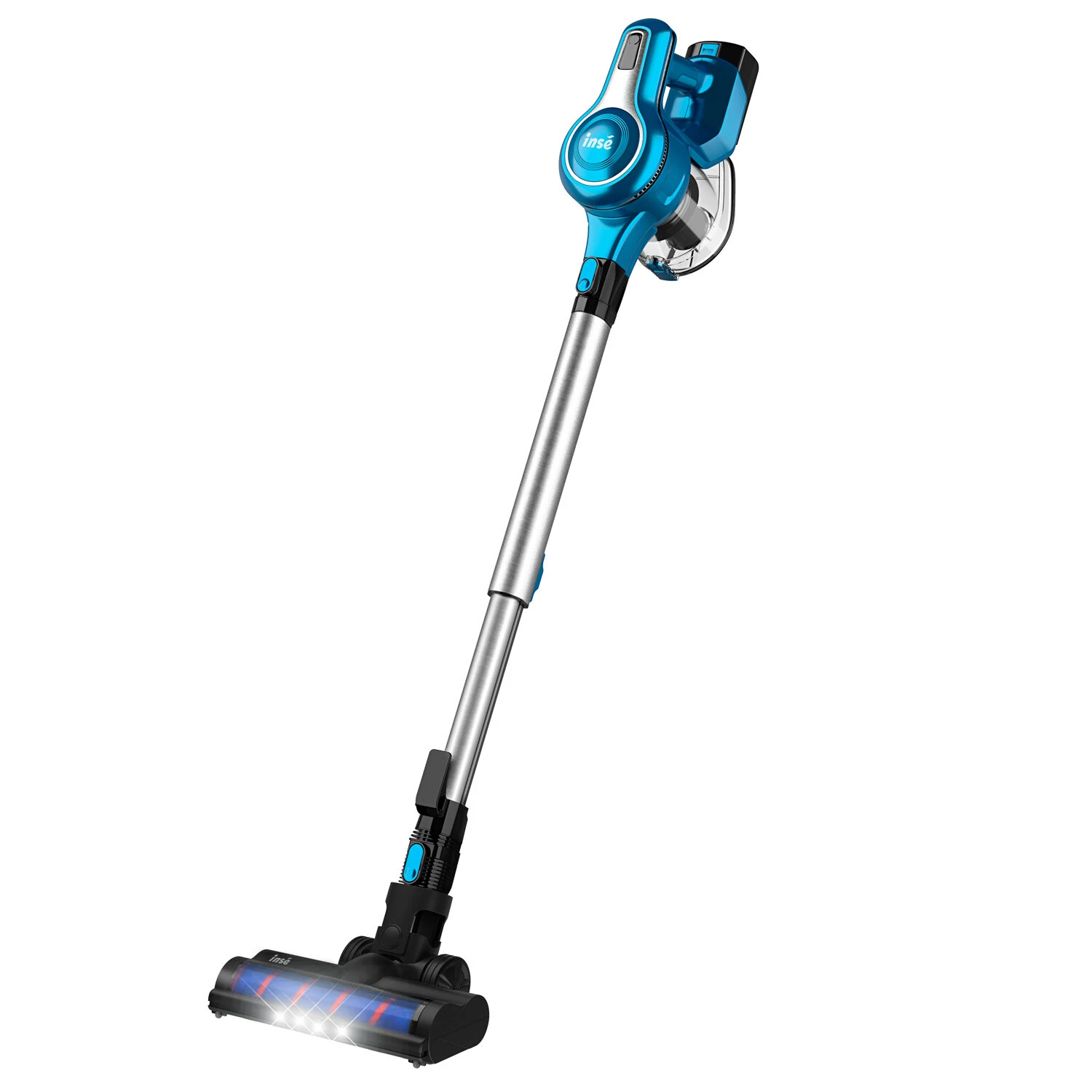 INSE S6 Cordless Vacuum Cleaner 23KPa Suction Power 120000RPM 2 Cleaning Modes 6 Stages High-Efficiency Filtration System Flexible Head with Front LED Light - Blue EU Plug