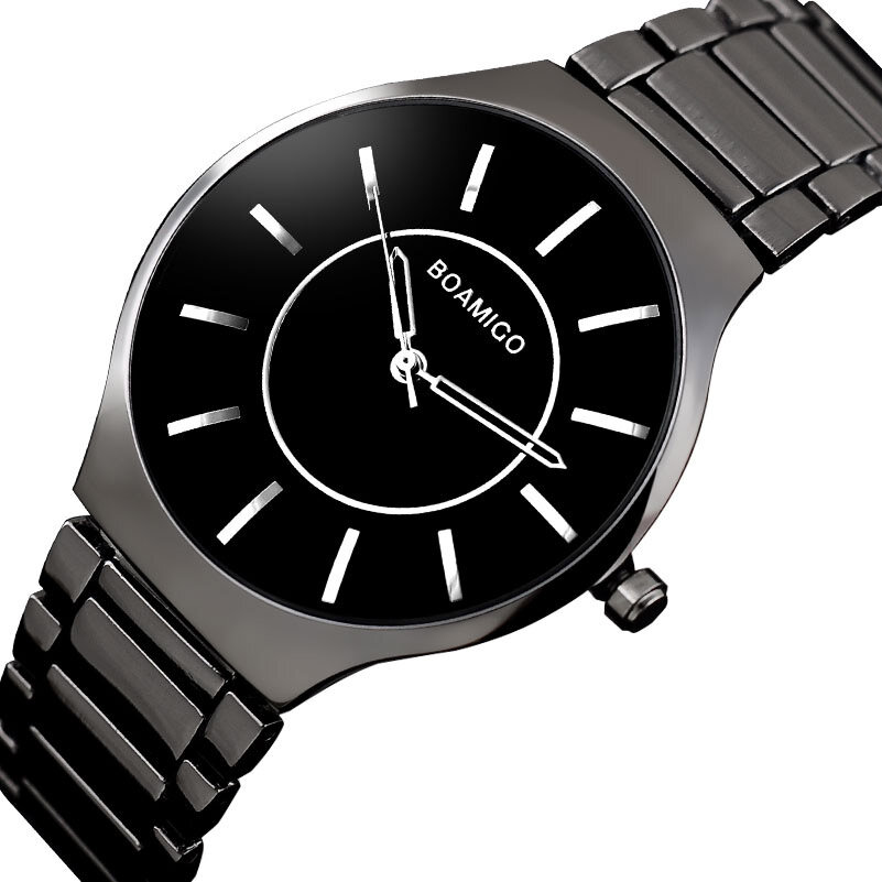 BOAMIGO L811 Men Full Metal Strap Simple Dial Casual Style Waterproof Watch Quartz Watch