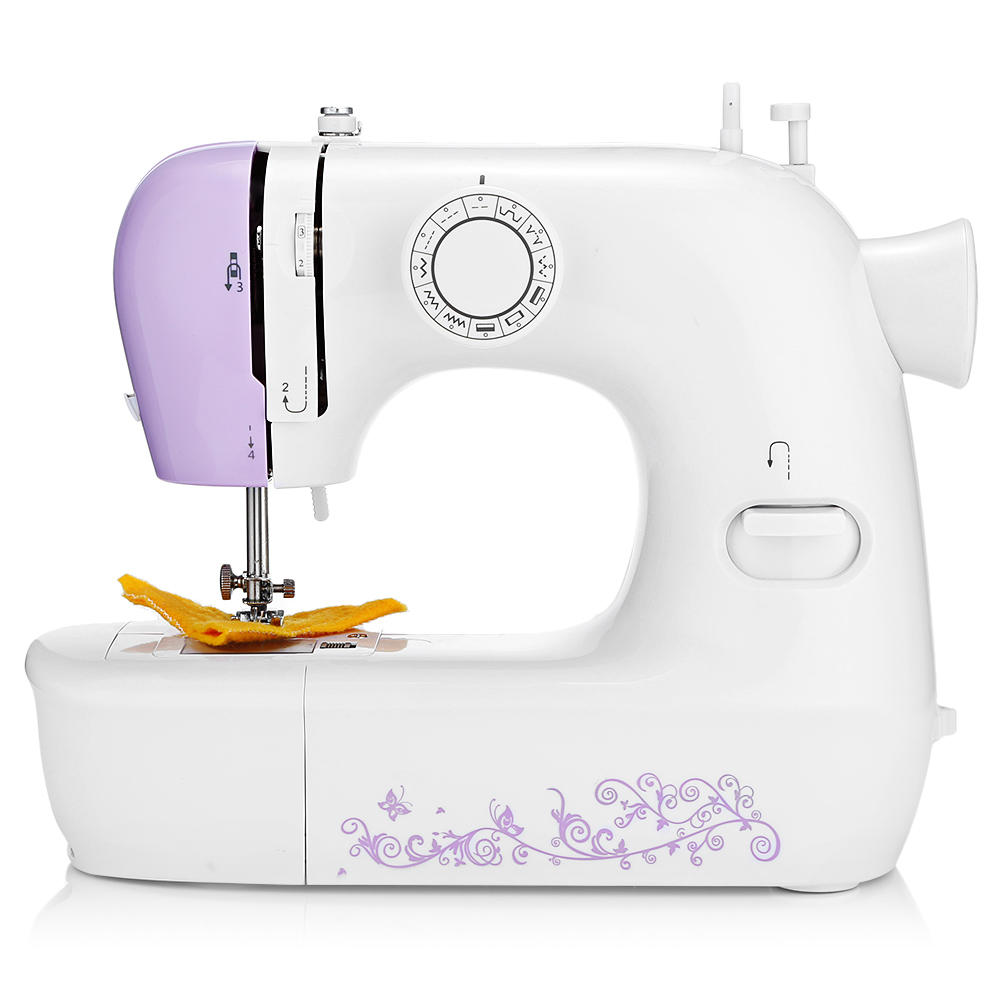 Household Mini Automatic Thread Sewing Machine Double Speed Control Button with 12 Different Stitches Adjustable Speed L