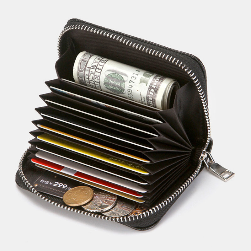 

Men Faux Leather Casual RFID Antimagnetic Organ Card Holder Multi-Slots Wallet