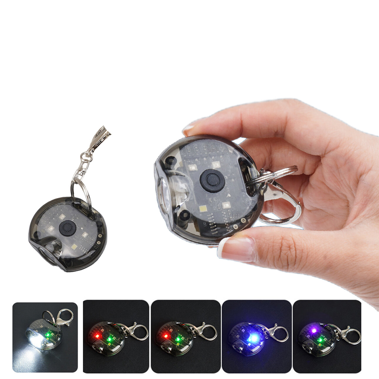 Portable Mini Keychain Flashlight Type-C Charging Highlight Whistle Light Cap Clip Lamp