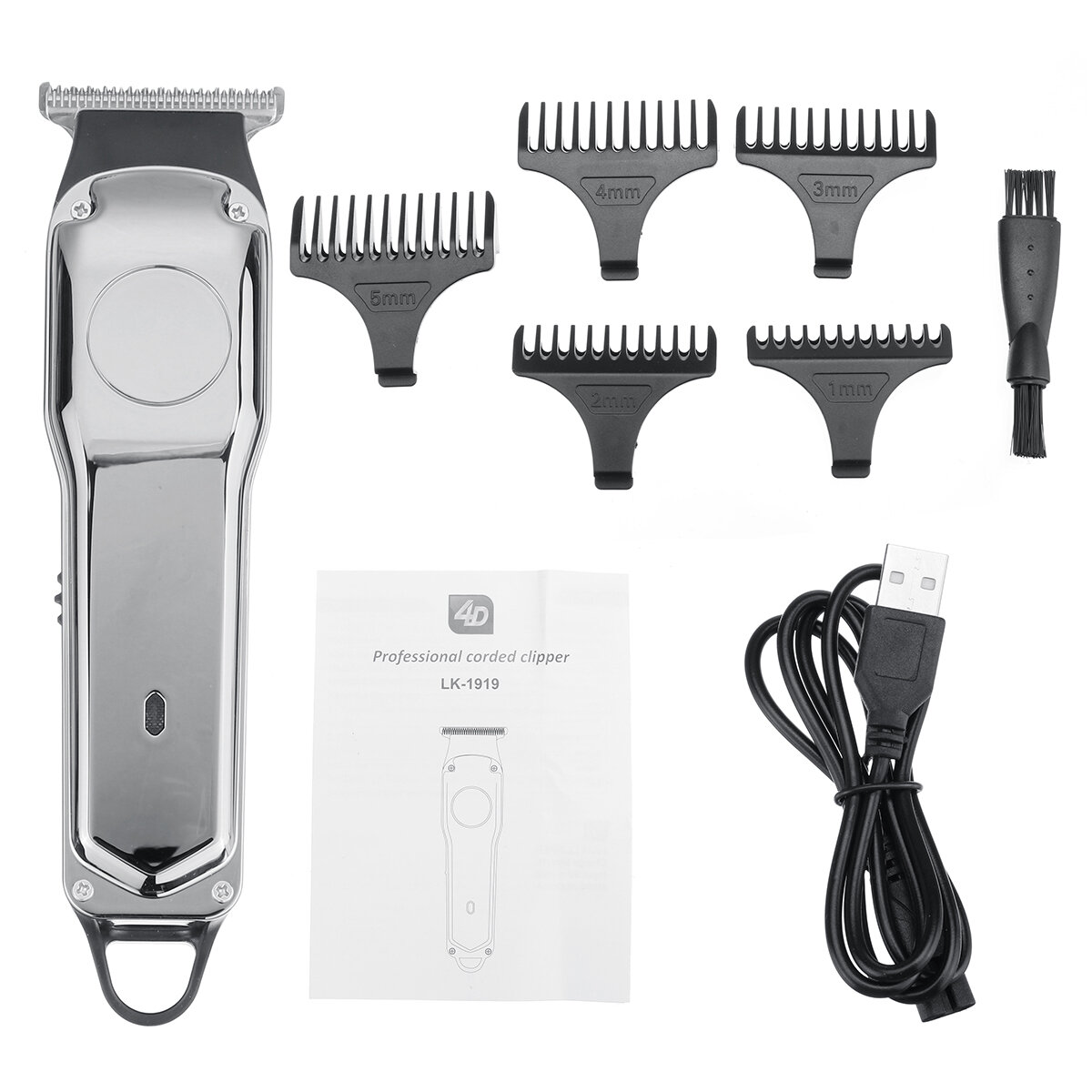 

Professional Hair Clipper Electric Cordless Hair Trimmer USB Rechargeable Hair Cutting Beard Barber W/ 5pcs Limit Combs