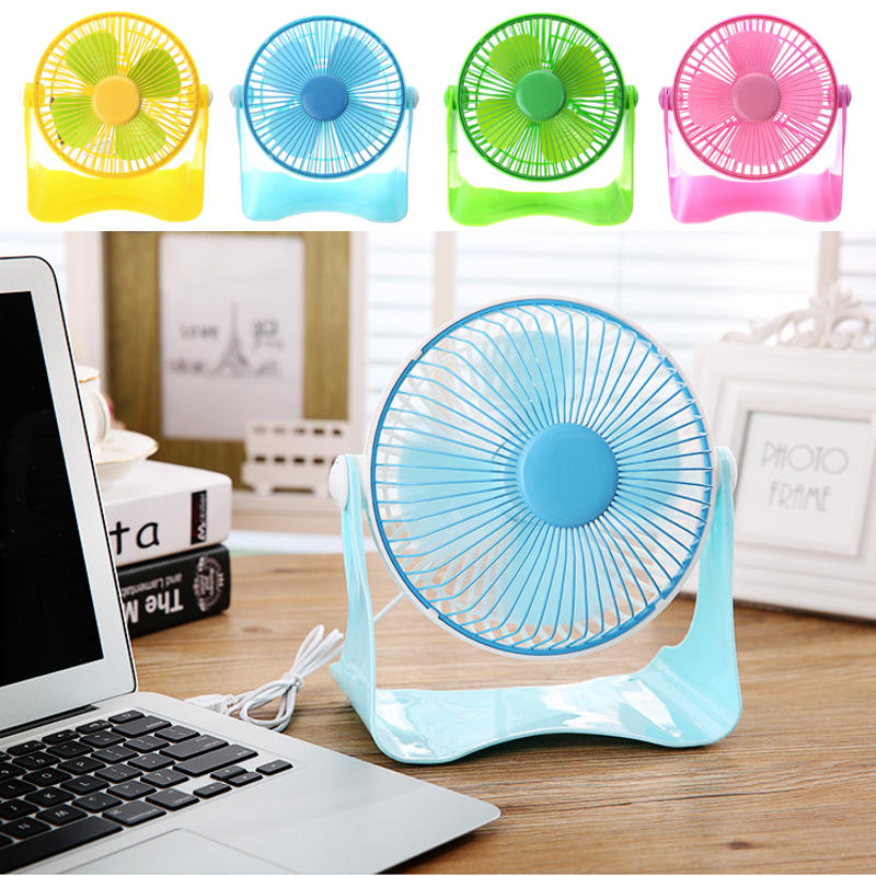 Rechargeable 7 inch Cooling Fan 5V Aluminum Leaf USB Fan Plastic Handy Small Desk Desktop Mini Fan 