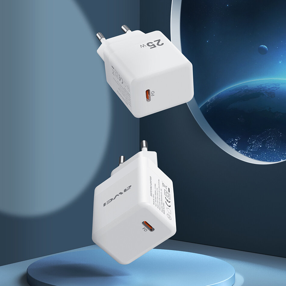 AWEI PD13 USB-C 25W PD Lader Ondersteuning PPS Snel opladen Wall Charger Adapter EU Plug Voor iPhone