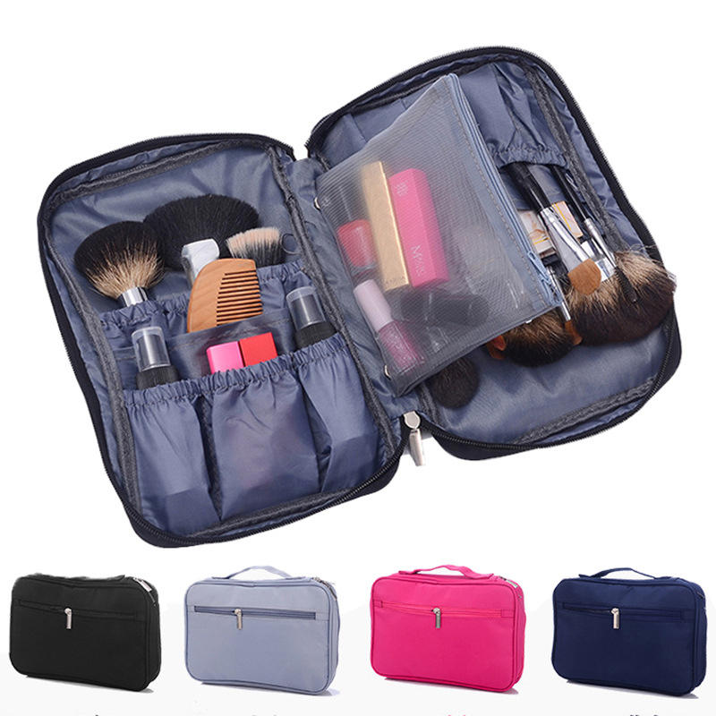 IPRee® Bolsa de cosméticos de viaje de nylon para mujeres, organizador impermeable para herramientas y accesorios de maquillaje.