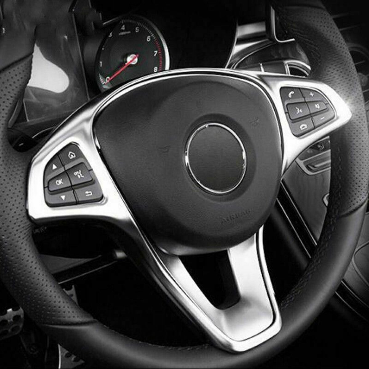 Plastic Steering Wheel Panel Trim Cover For Mercedes A B C E GLA CLA GLC GLS GLE Class W176 W246 W205 W213 W117 C117 X15