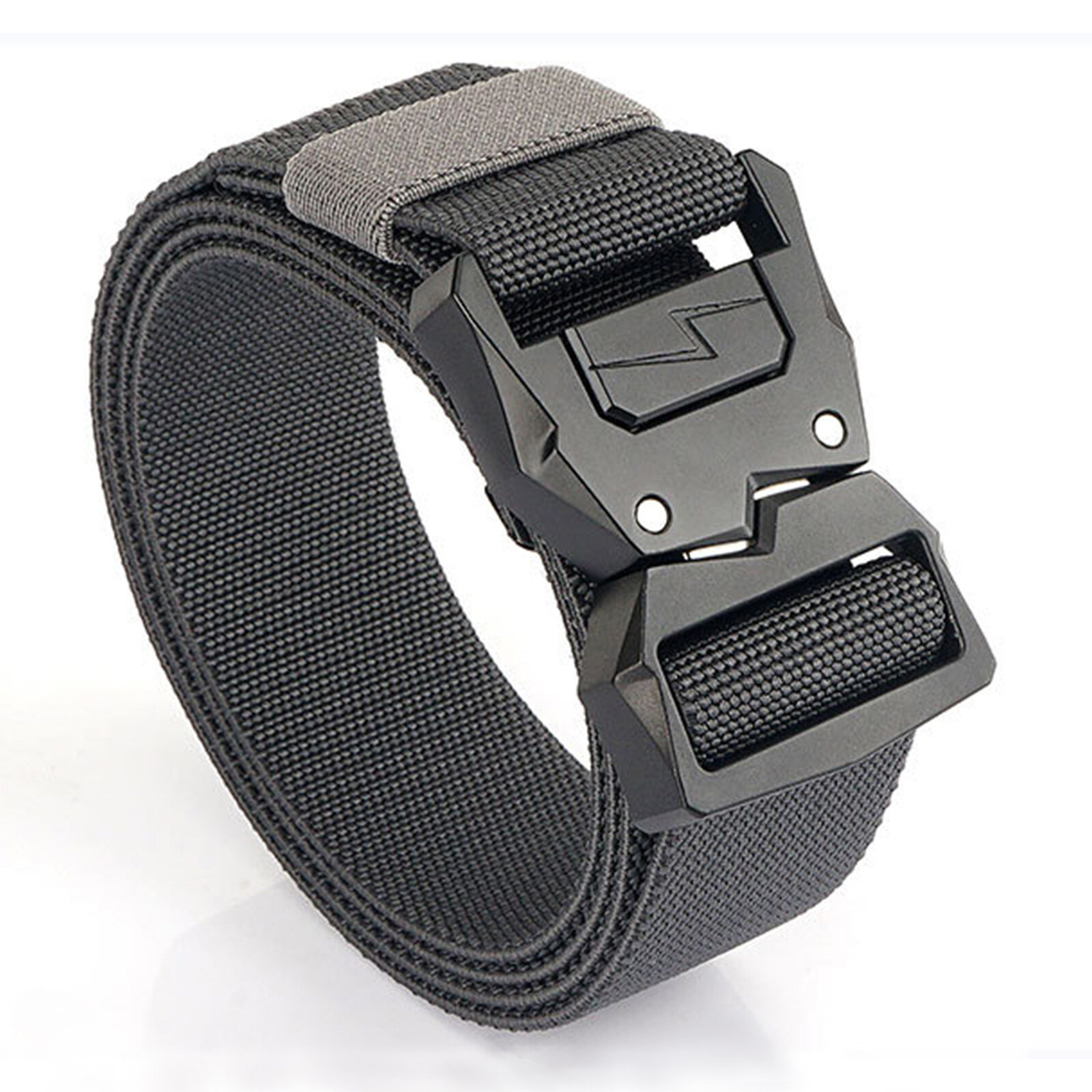 Men 125cm Nylon Breathable Tactical Belt Military Hiking Rigger Web Work Belt with Heavy Duty Quick 