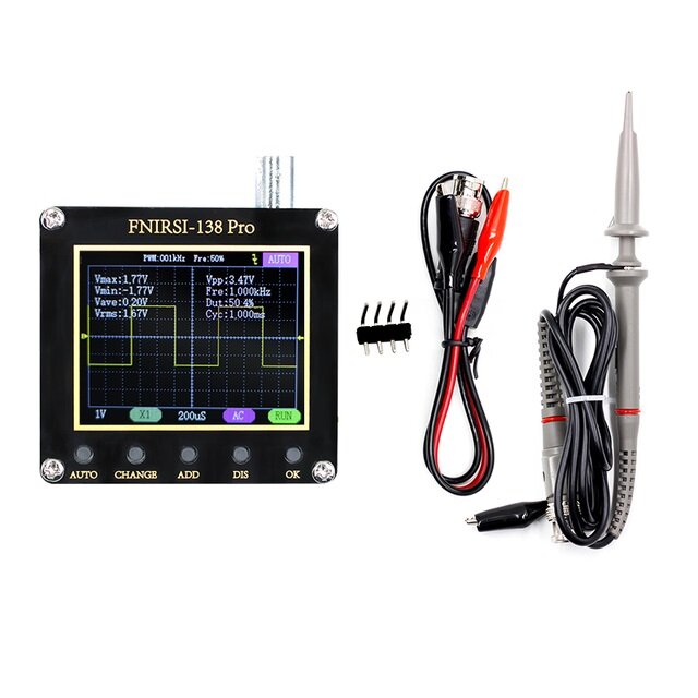 

FNIRSI-138 PRO Handheld Digital Oscilloscope 2.5MSa/s 200KHz Analog Bandwidth Support AUTO 80Khz PWM and Firmware Update