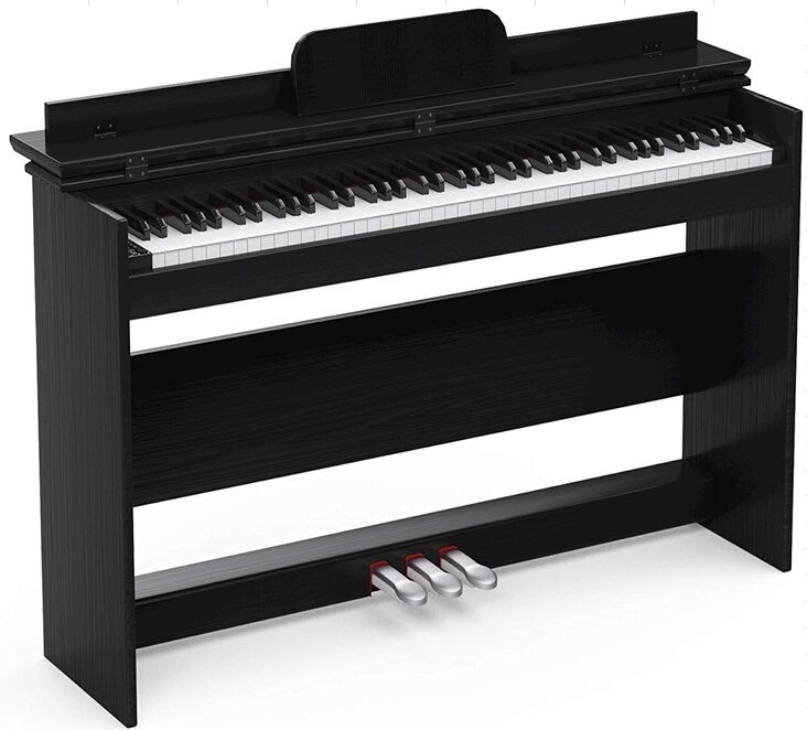 

Zebra 88-key Upright Electronic Piano with Fliping Cover Piano Black Stand