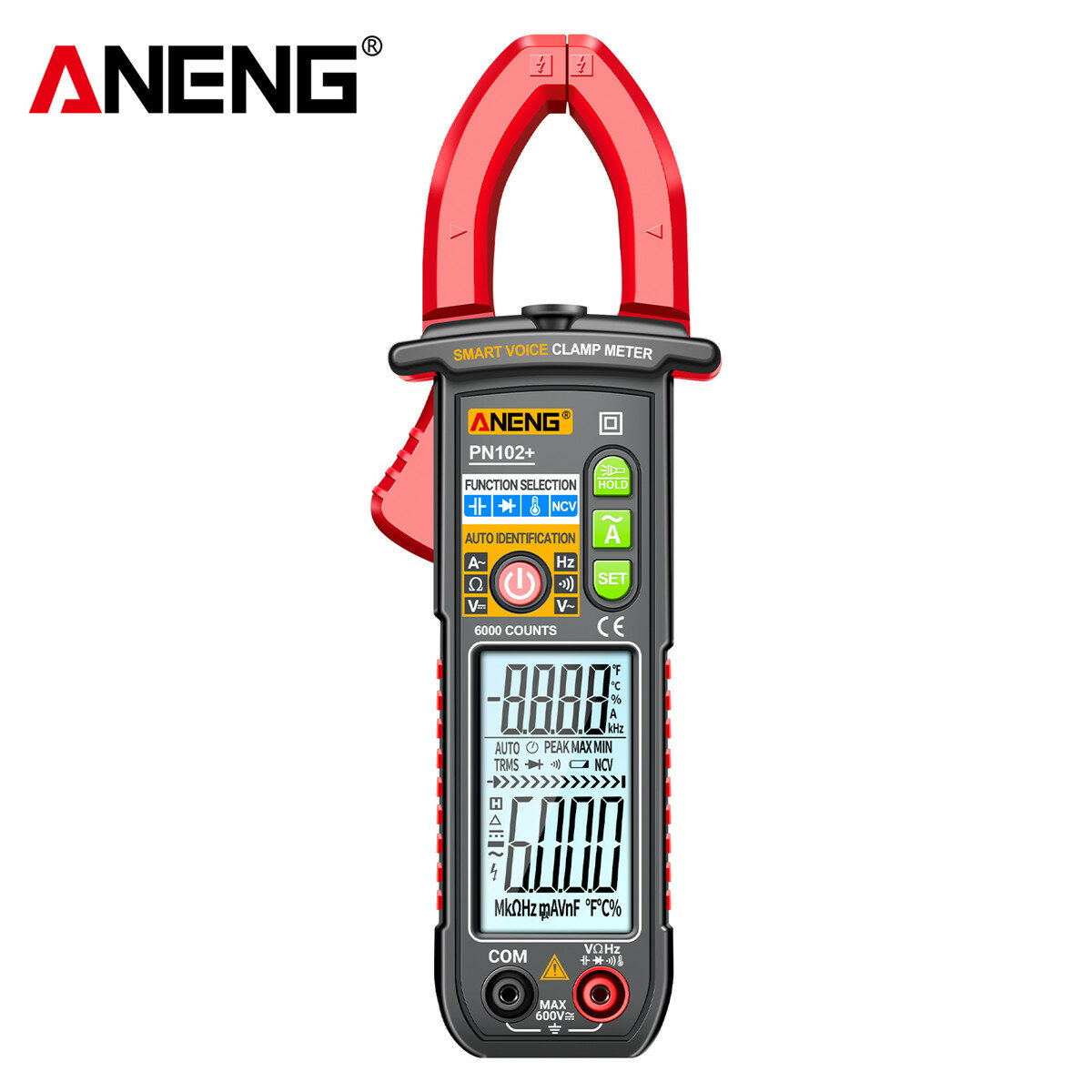 ANENG PN102+ Digital Clamp Meter with English Voice Prompt and Battery Excluded Delivery Accurate Current Measurement fo