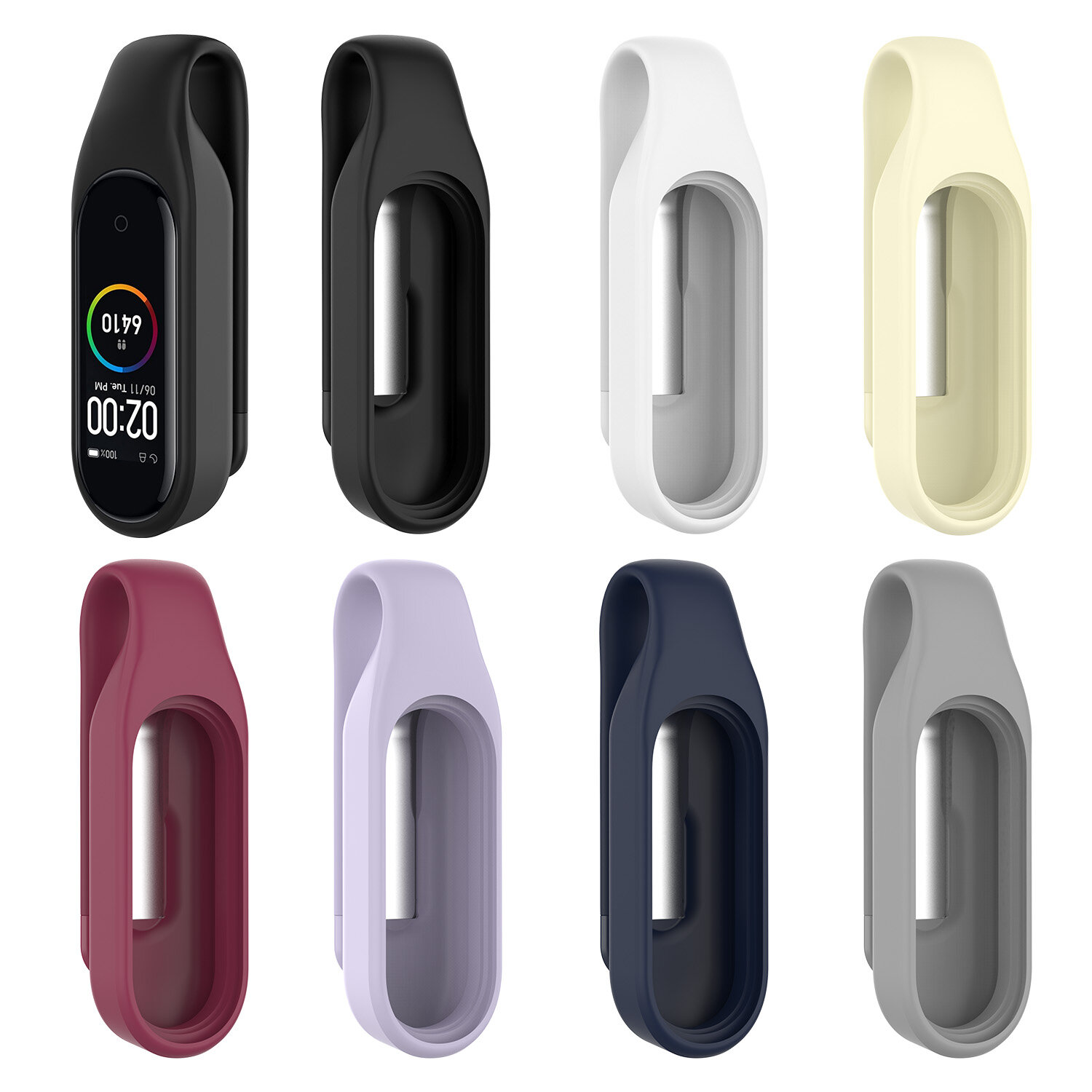 Bakeey horloge siliconen clip horlogeband voor Xiaomi Miband 5 niet-origineel