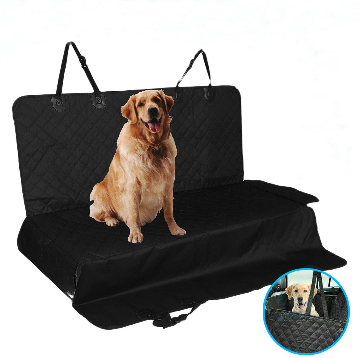 

Dog Seat Carrier Cover Waterproof for Rear Car Mat Pet Supplies Back Hammock Protector Foldable With Adjustable Safety B