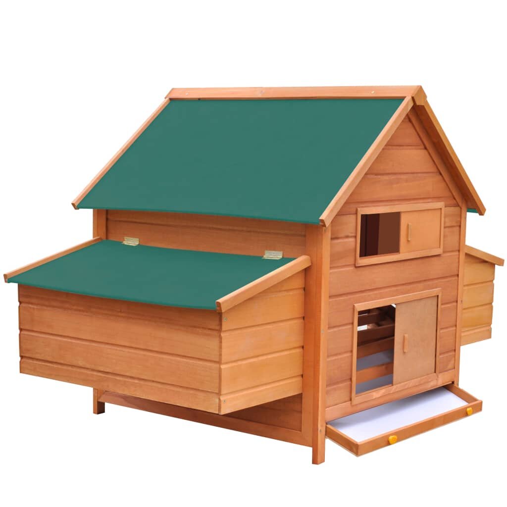 

[EU Direct] vidaXL 170410 Outdoor Chicken Coop Wood 157x97x110 cm House Pet Supplies Rabbit House Pet Home Puppy Bedpen