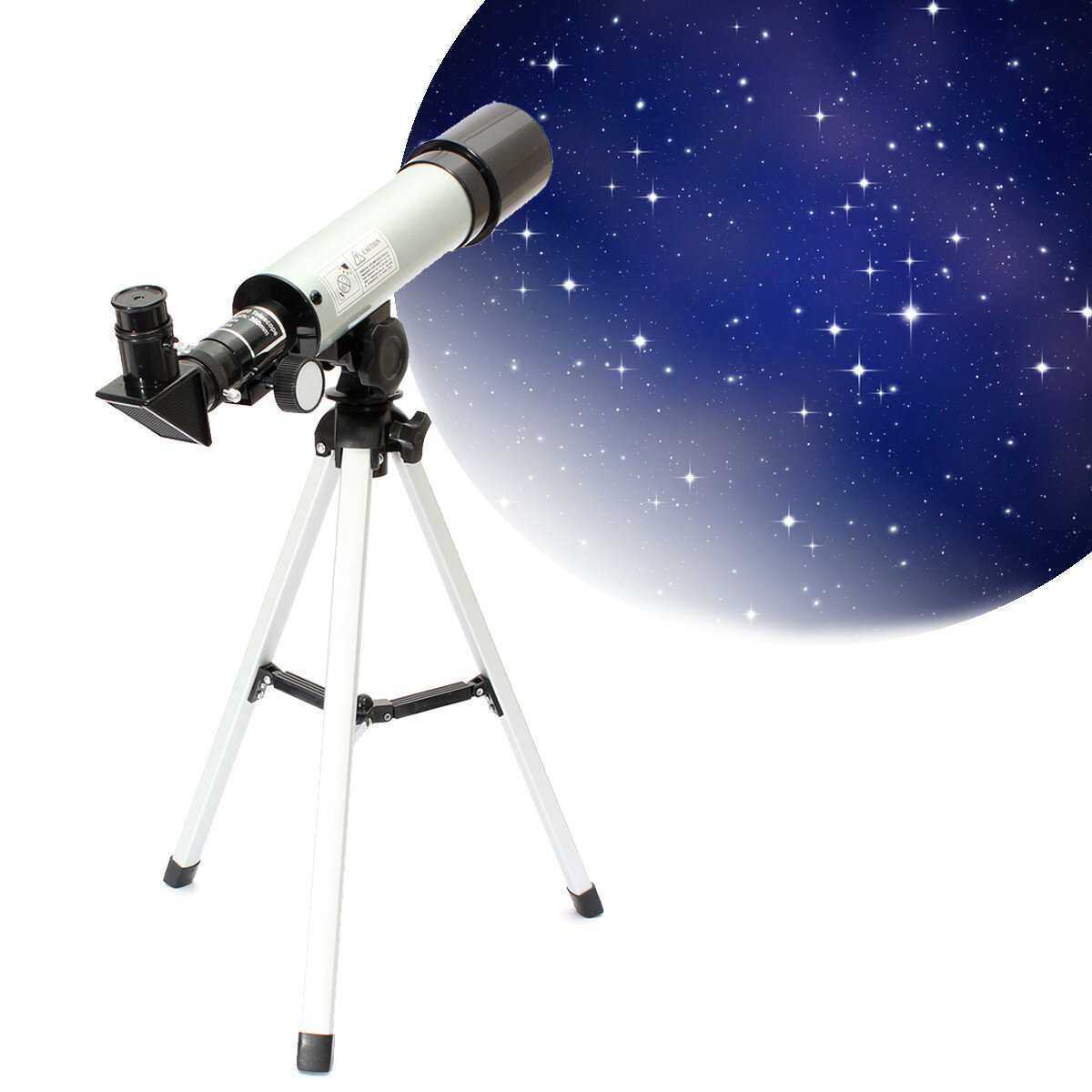 Télescope astronomique à réfraction IPRee® F360 90X HD Télescope monoculaire à zoom spatial à fort grossissement avec trépied de 38 cm