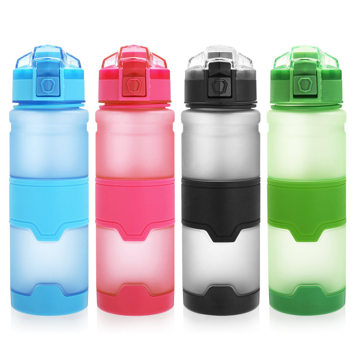 Bottiglia d'acqua TRITAN da 500 ml di grado alimentare con coperchio elastico, bottiglia sportiva con filtro portatile per fitness, scuola di yoga per bambini e adulti.