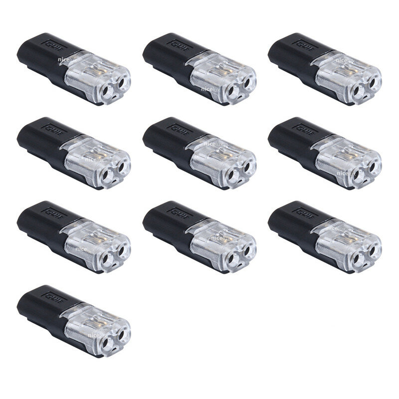 10pcs 2pin Pluggable Wire Connector Quick Splice Electrical Cable Crimp Terminals for Wires Wiring 22-20AWG LED Car Conn