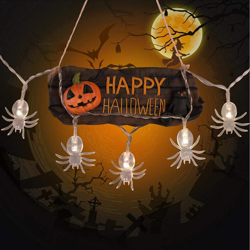 

3M 20LED Halloween Horrible Spider Style Light Battery Powered Led Spider Multicolor String Lights for Halloween Party Y