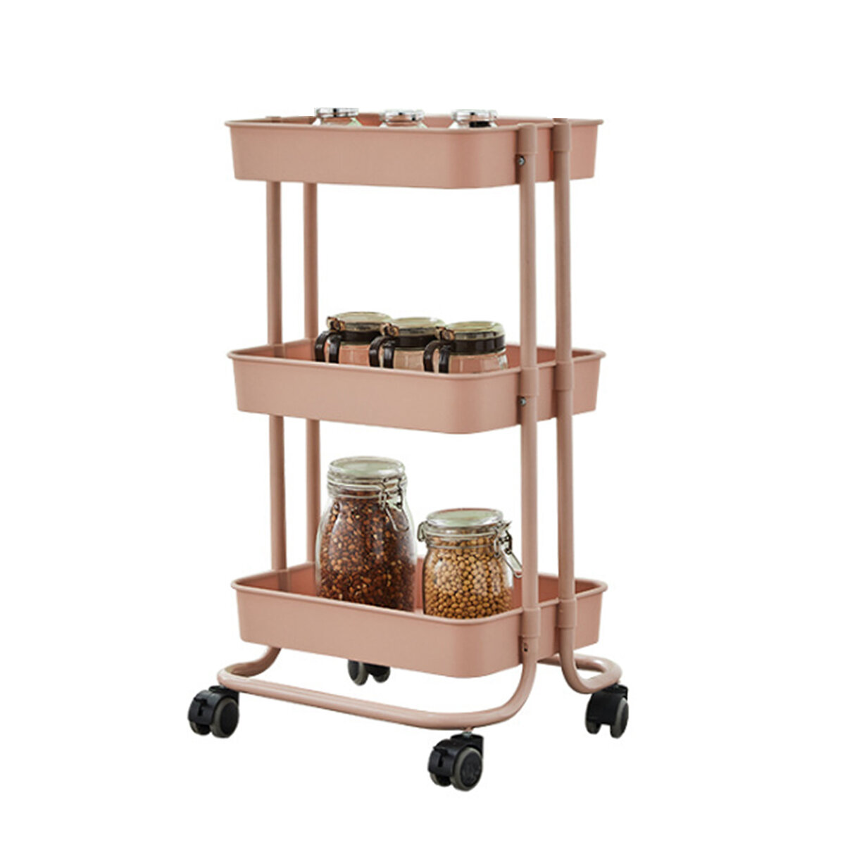 3-Tier Mobile Storage Organizer Trolley Cart Shelf for Kitchen
