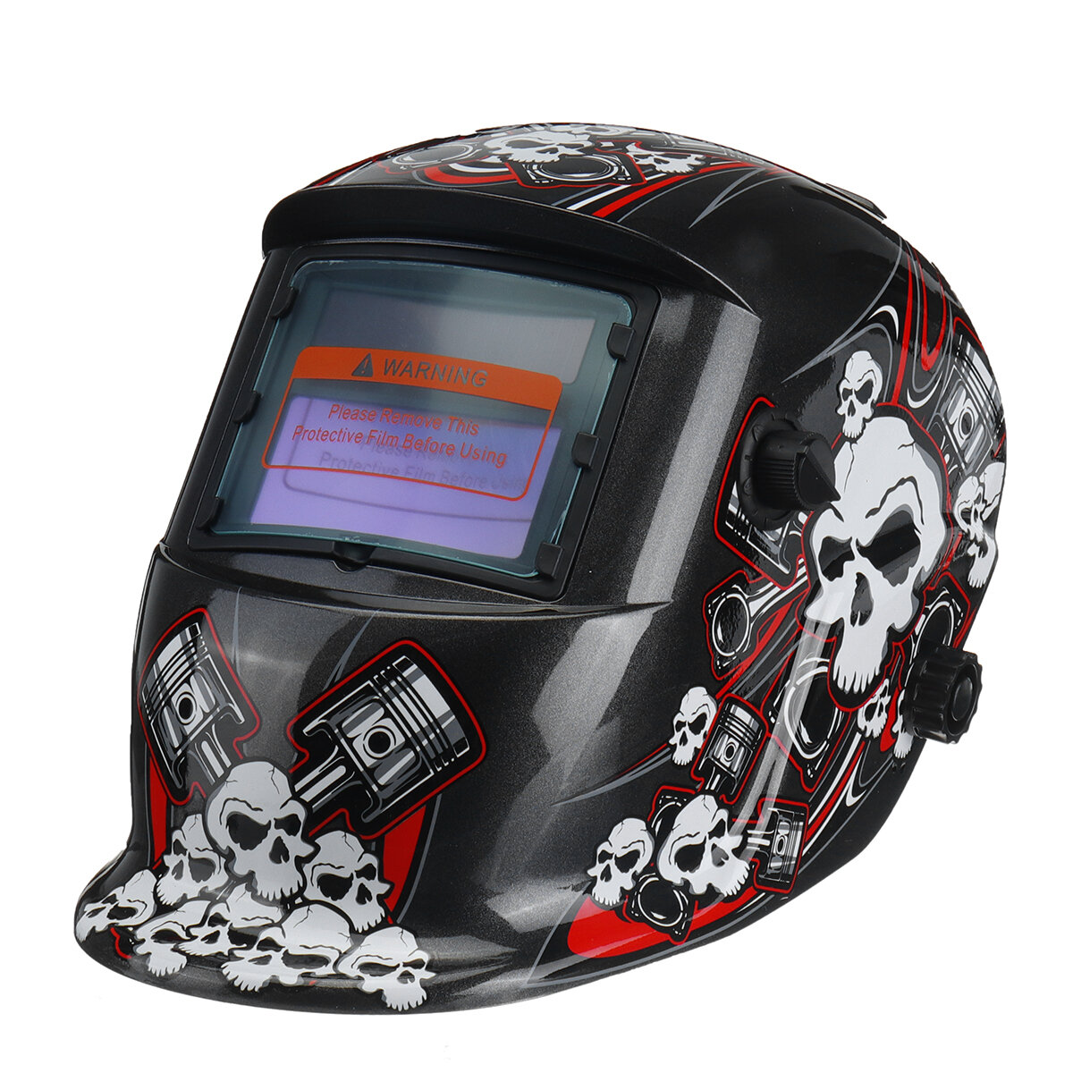 Adjustable Darkening Welding Welder Helmet Grinding Solar Powered Face Skull Mask, Banggood  - buy with discount